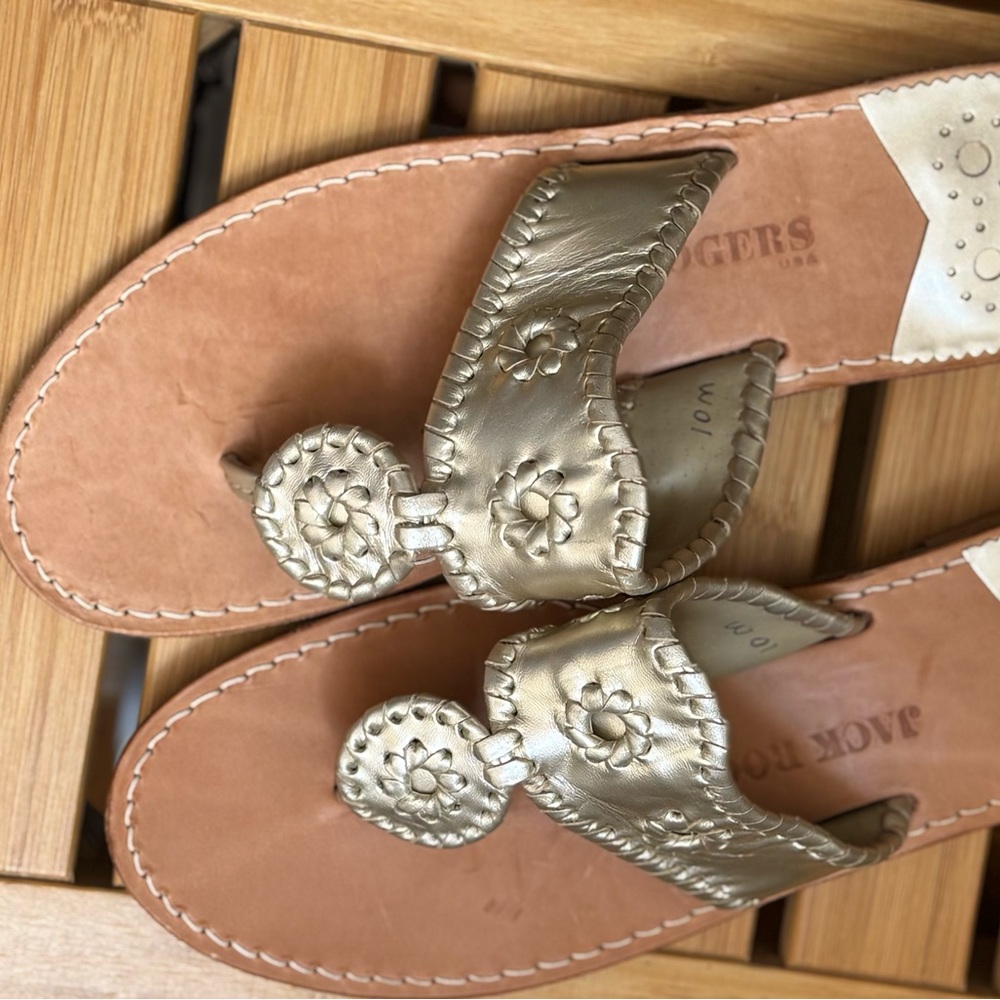 Jack Rogers Metallic Gold Sandals